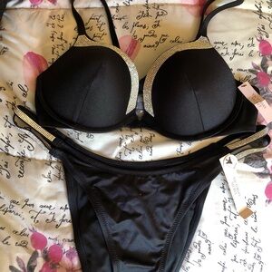 NWT Victoria’s Secret Brazilian Embellished Bikini Set with Rhinestone Trim